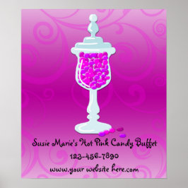 Póster Buffet de doces fuchsia rosa quente