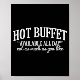 Poster Buffet Quente Disponível o Dia Todo Comida Culinár