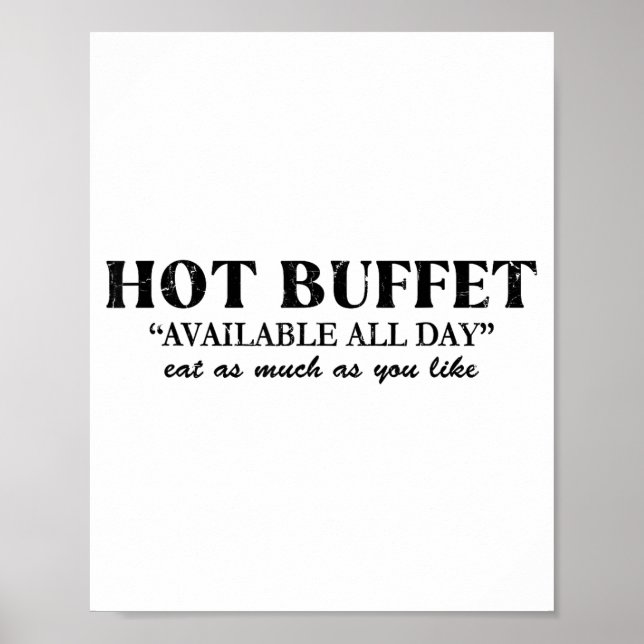 Poster Buffet Quente Disponível Todo o Dia Coma Quanto Qu (Frente)