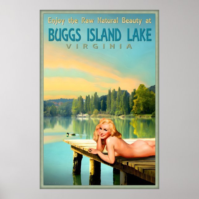 Poster Buggs Ilha Lago Virgínia Marilyn Monroe Pin U (Frente)