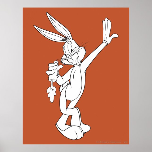 Poster BUGS BUNNY™ Comendo Cenoura (Frente)