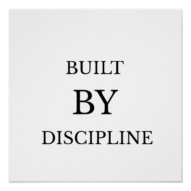 Póster Built by Discipline Motivational Text Design (Frente)