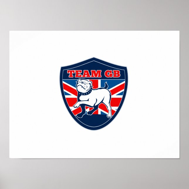 Póster Buldogue britânico para esporte (Frente)