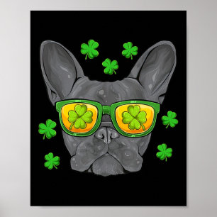Poster Buldogue Dia de São Patrício Frenchie