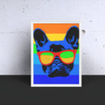 Poster Buldogue francês com óculos estilo Pop<br><div class="desc">Se você é um amante de buldocos franceses,  amante de cachorros ou amante de arte,  esta poster num moderno design de inteligência artificial irá ajustado para a atmosfera moderna. Ideal como presente para um ente querido ou simplesmente se trate.</div>