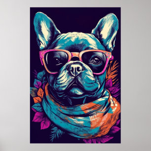 Poster Buldogue Francês Engraçado Arte Moderna Pop