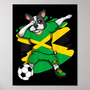 Poster Buldogue francês Jamaica Soccer Fans Jersey