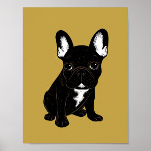 Poster Buldogue francês rajado