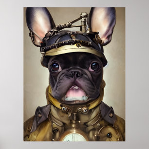 Poster Buldogue Francês Steampunk
