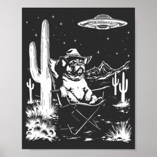 Poster Buldogue francês UFO