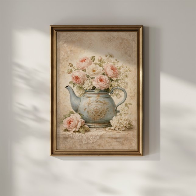 Poster Bule Antigo com Rosas (Criador carregado)