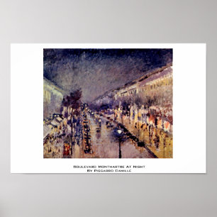 Poster Bulevar Montmartre na noite por Pissarro Camilo