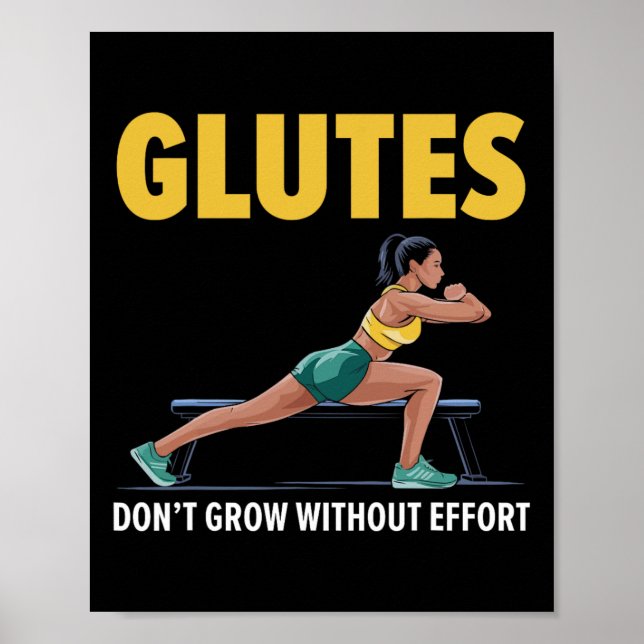 Poster Bulgarian Squat Exercise Bodybuilding Fitness Work (Frente)
