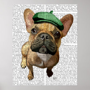 Póster Bulgue francês marrom com chapéu verde