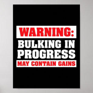 Poster Bulking Em Andamento Engraçado Levantamento de Pes