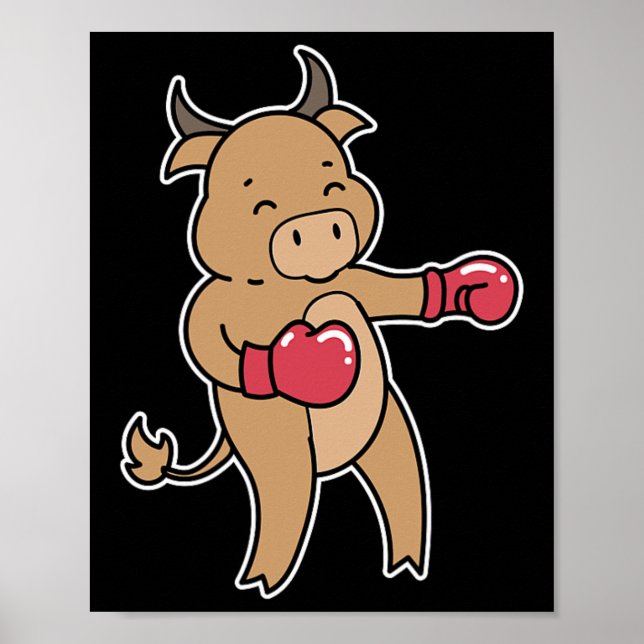 Poster Bull faz boxing (Frente)