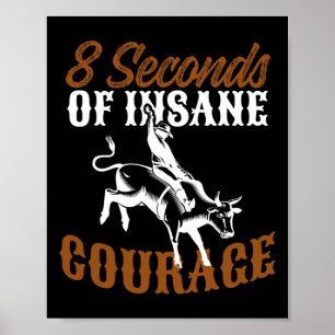 Poster Bull Rider Design Insane Cou