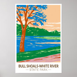 Poster Bull Shoals - White River State Park Arkansas
