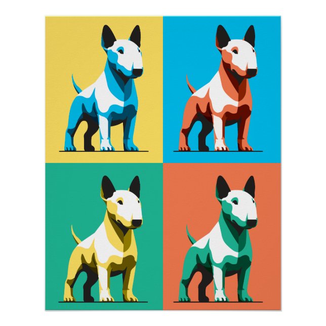 Póster Bull Terrier colorido (Frente)