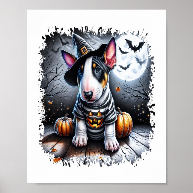 Poster Bull Terrier Dog Halloween (Frente)
