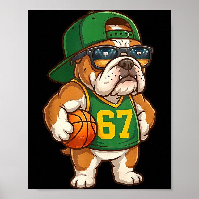 Poster Bulldog Basketball 67 Gen Alpha Slang Srts Dog Boy (Frente)
