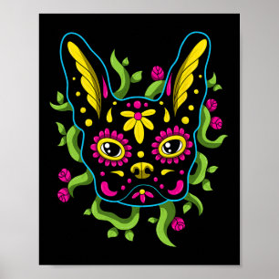 Poster Bulldog Calavera Dia De Los Muertos Dogs