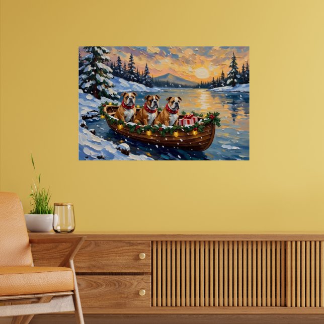 Poster Bulldog Christmas Boat Holiday (Sala de Estar 2)