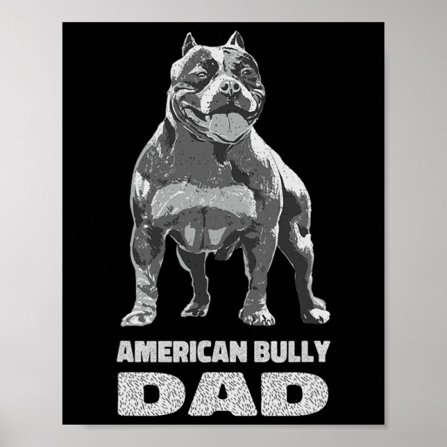 Poster Bulldog Dog Lover American Bully Pai (Frente)