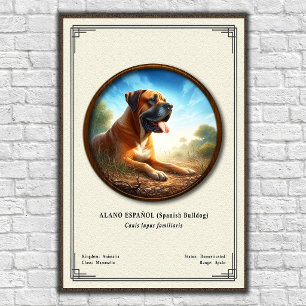 Poster Bulldog Espanhol (Alano Español) Série de Zoologia