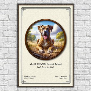 Poster Bulldog Espanhol (Alano Español) Série de Zoologia