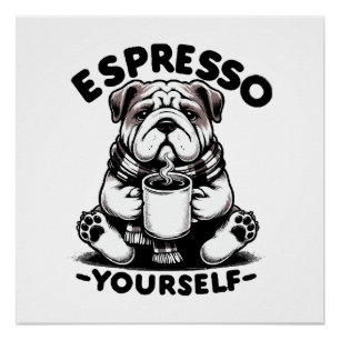 Póster Bulldog Espresso Quente