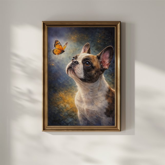 Poster Bulldog Francês e Borboleta (Criador carregado)