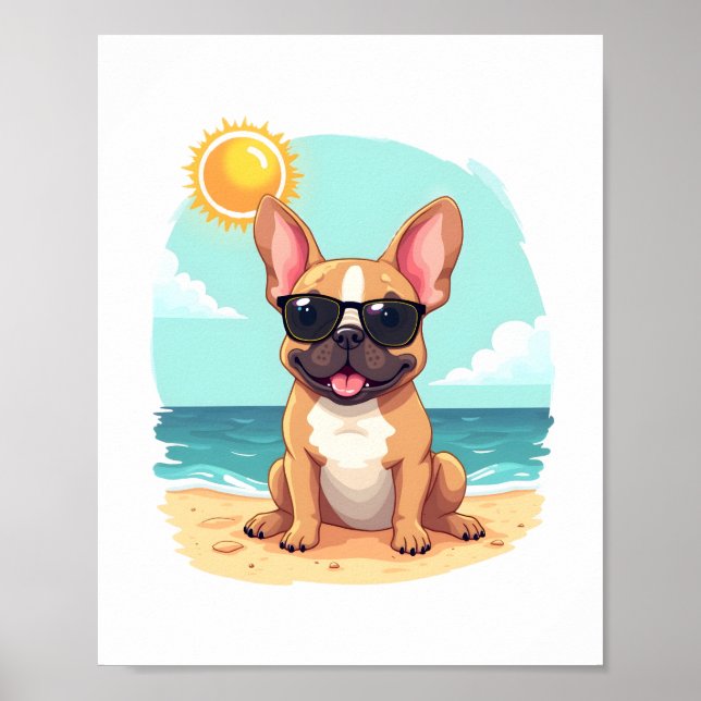Poster Bulldog Francês nas Férias (Frente)