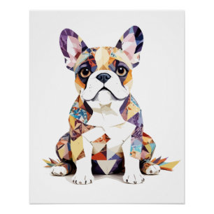 Póster Bulldog Francês Reproduzindo Um Adorável E Diverti