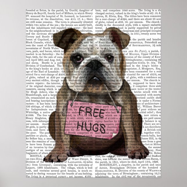 Póster Bulldog Free Hugs (Frente)