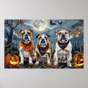 Poster Bulldog Halloween Spooky