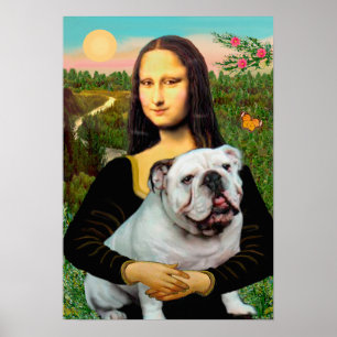 Póster Bulldog Inglês 9 - Mona Lisa