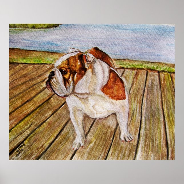Poster Bulldog no passeio (Frente)