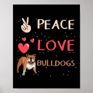 Poster Bulldog Proprietário de Cachorros de Paz