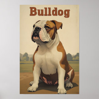 Poster Bulldog Vintage Art