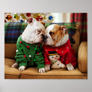 Poster Bulldogs de Natal em Suéteres