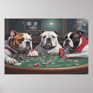 Poster Bulldogs playing poker