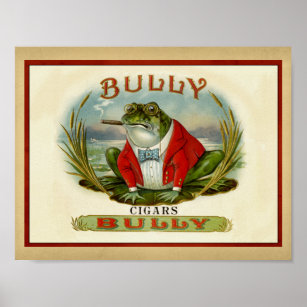 Poster Bullfrog Vintage Cigar Box