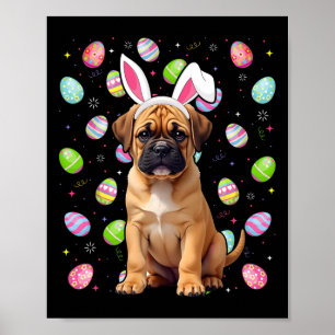 Poster Bullmastiff Cão Páscoa Cegos Caça-Ovo Caça Coelhin