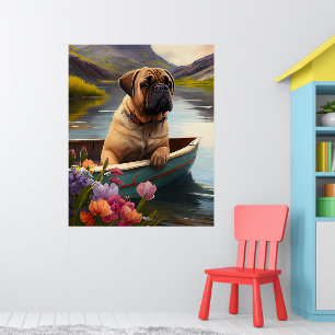 Poster Bullmastiff em um remo: Uma aventura cênica