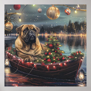 Poster Bullmastiff Natal Festivo Voyage