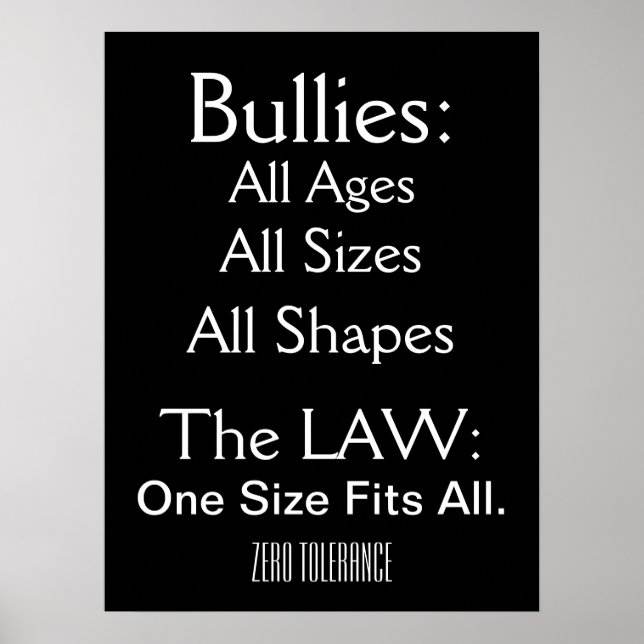 Poster Bullying - Tolerância zero - SRF (Frente)