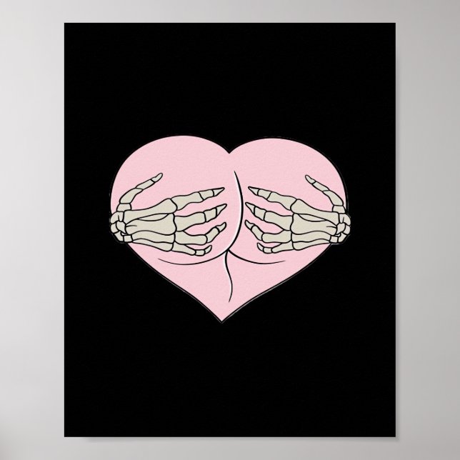 Poster Bumbum Cardíaco Abraço Mãos de Esqueleto Clássicas (Frente)