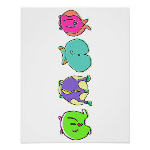 Póster Bumbuns Coloridos de Hamster