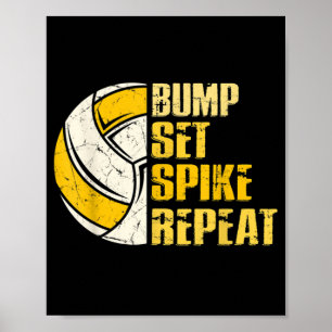 Poster Bump Set Spike Repete Diversão De Voleibol